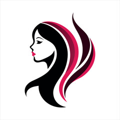 Beauty Stylish Woman Logo Vector Illustration