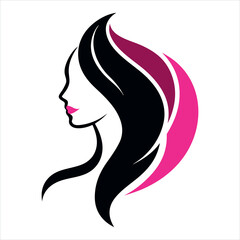 Beauty Stylish Woman Logo Vector Illustration