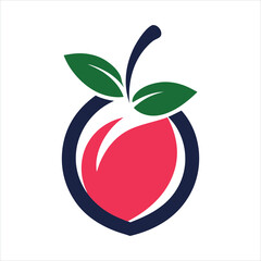Tropical Strawberry Peach Smoothie Fruit Logo Vector Illustration