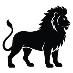 lion silhouette style with white background