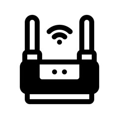 Router Glyph Icon. Single icon, glyph vector icon