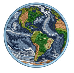 Earth, Planet, Nature, Universe, Science, Ocean, Continent, Machine Embroidery Design, Stitch Style, Stitching, Designs