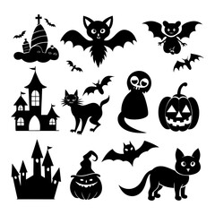 Download Halloween Animal Icons Set Of Halloween Animal Vector Illustration Silhouette Svg File For Design.