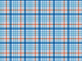 手描き風チェック柄のシームレスパターン　水色