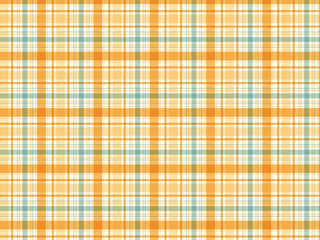 手描き風チェック柄のシームレスパターン　オレンジ