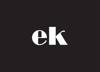EK letter logo and initial logo design