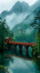Fototapeta premium bridge over the river