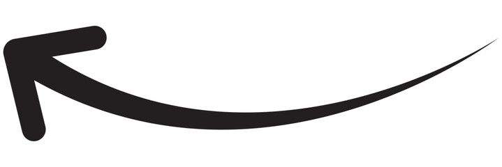 Long curved hand drawn arrow vector
