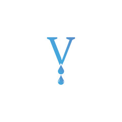 Letter V Water Logo Element Vector