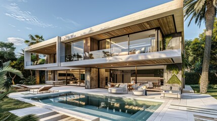 Fototapeta premium Modern Luxury Villa with Pool