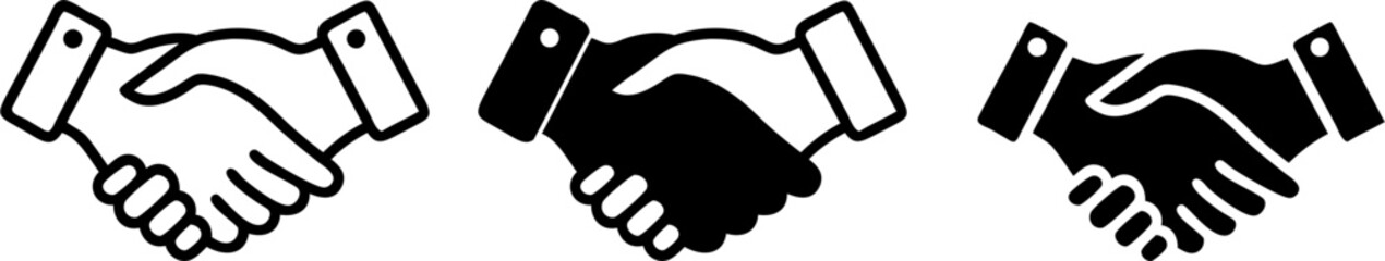 Handshake icons set  vector,business sign