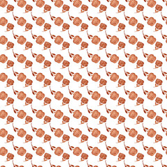 Small rose in retro style, great design for any purpose. Wallpaper on a white background. Watercolor umber flower