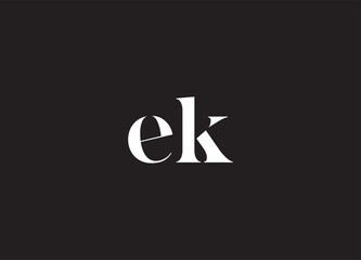 EK letter logo and initial logo design