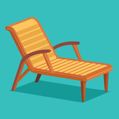 Rattan lounge chair vector illustration