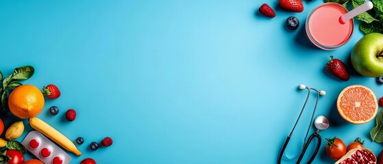 Annual health check, active lifestyle, weekly habits, 3D illustration