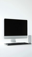Cutting Edge Desktop Computer in Streamlined Isolation on White Background
