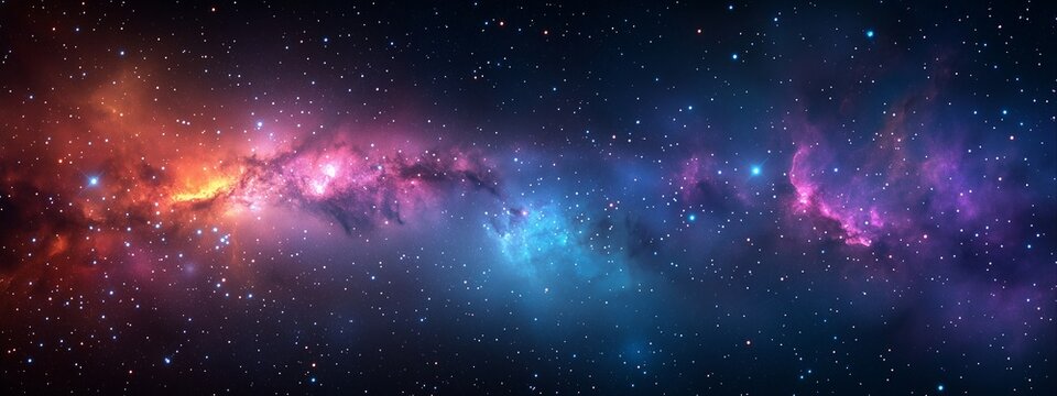 Space nebula and deep space galaxy. Cosmic universe concept. Image for poster, backdrop, abstract wallpaper and banner with copy space.