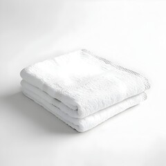 Elegant Folded Gym Towel on Pristine White Background Capturing Fine Art Still Life Aesthetic