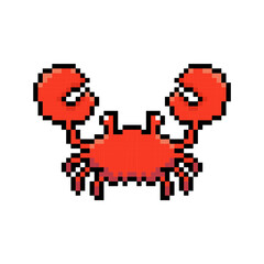 Obraz premium red crab icon pixel art