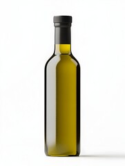 Meticulously Rendered Premium Extra Virgin Olive Oil Bottle on Pristine White Background