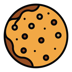 Delicious Cookie with chocolate chips Vector Illustration