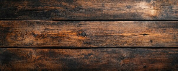 Naklejka premium The surface of the ancient brown wood texture has an aged grunge dark texture.