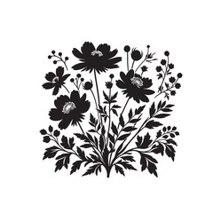 Plants and Flower Silhouette Vector Illustration