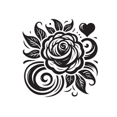 Plants and Flower Silhouette Vector Illustration