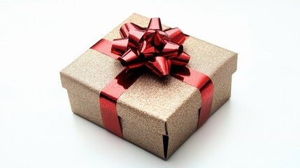 Obraz premium New Year, christmas gift box isolated on white background