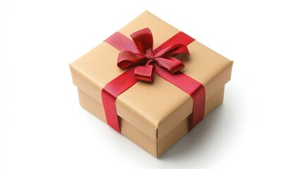 New Year, christmas gift box isolated on white background