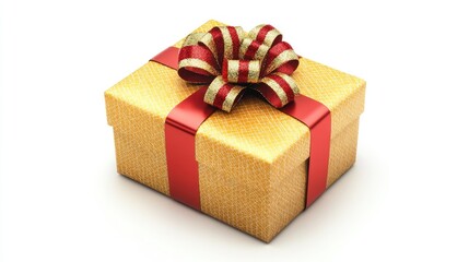 Obraz premium New Year, christmas gift box isolated on white background