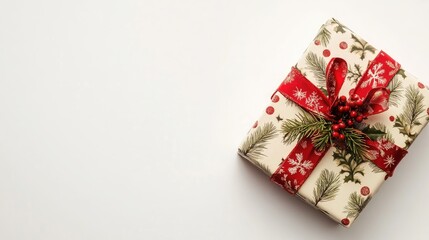 New Year, christmas gift box isolated on white background