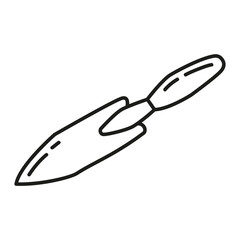Hand plant shovel icon.Garden trowel icon for web. Outline vector illustration.Isolated on white background.