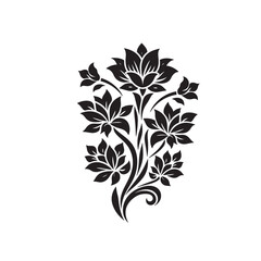 Plants and Flower Silhouette Vector Illustration