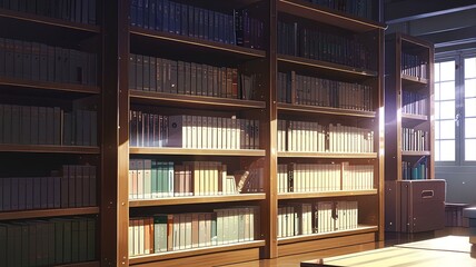 Dark academia bookshelf publication furniture bookcase.