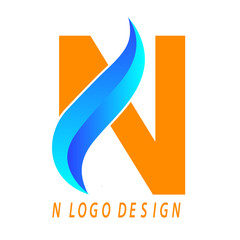 creative modern color full n logo design