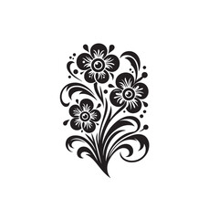 Plants and Flower Silhouette Vector Illustration