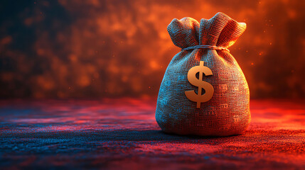 Pay day illustration, money bag with dollar signs and payday label, financial reward, 3D illustration