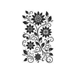 Plants and Flower Silhouette Vector Illustration