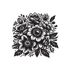 Plants and Flower Silhouette Vector Illustration