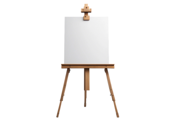 Advertising stand or flip chart or blank artist easel  isolated on transparent background