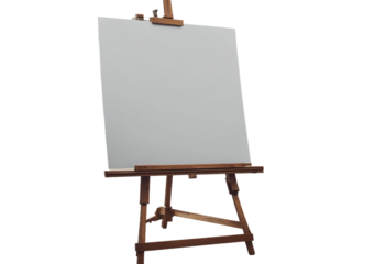 Advertising stand or flip chart or blank artist easel  isolated on transparent background