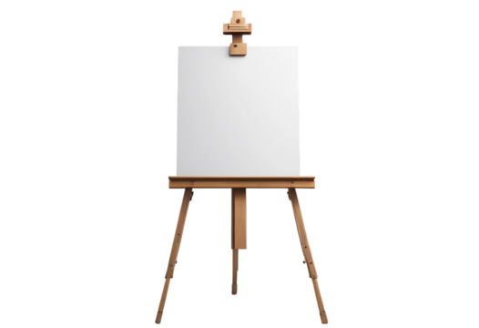 Advertising stand or flip chart or blank artist easel  isolated on transparent background