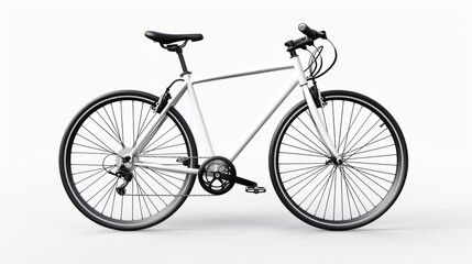 Fototapeta premium A white bicycle with a black seat and a black handlebar