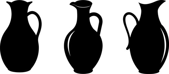 set of jug silhouette vector illustration