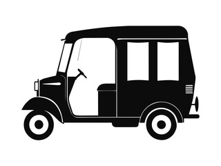 Auto Rickshaw silhouette vector