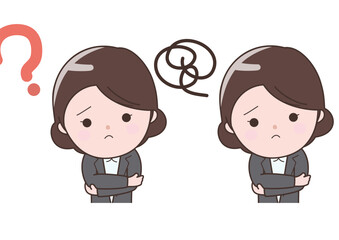 腕を組みして悩むビジネスマン