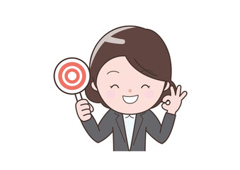 二重丸を出すビジネスウーマン