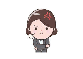 腕を組んで怒っているビジネスウーマン