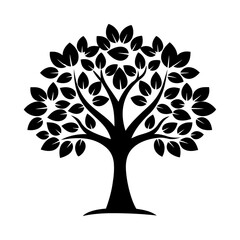 Planting silhouette growth tree icon and vector illustration